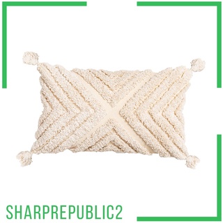 (Sharprepublic2) Fundas de almohada Boho Throw Pillow con Borlas/cojines decorativos de tela de Cobre bohemio Sofá Sofá