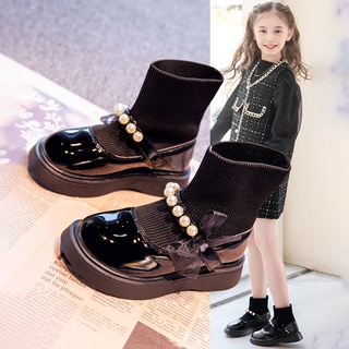Niñas de dos botas de algodón cortas 2021 niños Martin botas de princesa botas de cuero botas cantar 2021:bdtjjx.my10.26