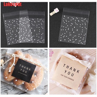 Lakecout 100pcs/set Gift Biscuits bag Packaging Bread Baking candy Cookies Package bag