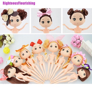 Righteousflourishing 18cm Mini muñecas con pelo dorado marrón decoración de tarta lindo Ddung muñecas juguetes de niños