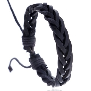 Vintage Necklace Korean Cattle Leather Bracelet Vintage Weave Genuine Leather Bracelet Wrist String Men's Necklace