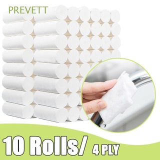 prevett 10 rollos de papel higiénico toalla de papel higiénico blanco multiplegable limpieza cómoda de 4 capas toalla de baño