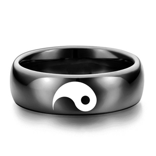 DONETTA Accessories Tai Chi Rings Couple Yin Yang Couple Rings Punk Creative Friends Fashion Gifts For Men Women Lover Jewelry/Multicolor (3)