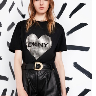 [Disponible En Inventario] Camiseta De Algodón DKNY/TANKONAR Con Logotipo De Amor Impreso Suelto Para Mujer (6)