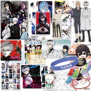 KERAES Special Tokyo Ghoul Gift Bag School Supplies Postcard Anime Tokyo Ghoul Stickers Cute Bookmark Poster Japanese Anime Badge Collection Toy (4)