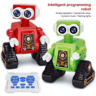 New remote control intelligent robot programming early education light music model children's science and education toys abbe abbe