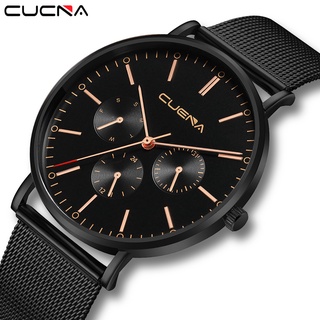 Howxuantop moda para hombre reloj delgado malla de acero impermeable minimalista relojes de pulsera China marea reloj