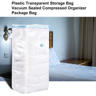 Bolsa de almacenamiento transparente de plástico sellado al vacío comprimido organizador bolsa