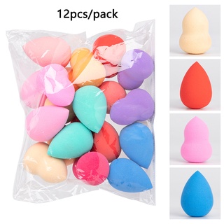 4/12pcs Mini huevo de belleza colorido/uso seco y húmedo cosmético Puff/portátil base polvo esponja belleza herramienta