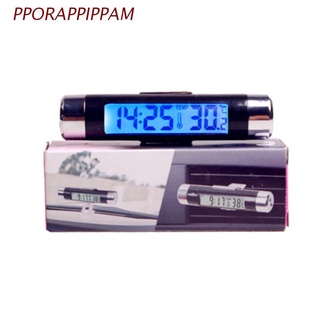 PAM Coche Automático Termómetro Electrónico Reloj 2 En 1 LED Retroiluminación Pantalla Digital