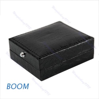 Boom 1PC Black Faux Leather Cufflinks Box Gift Storage Case Display Cuff Holder New