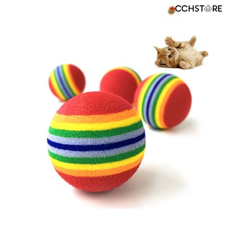 cch divertido mascota perro cachorro gato arco iris rayas pelota interactiva dentición juguete