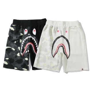 Nuevo BAPE Casual Tiburón Camuflaje Hombres Mujeres Pantalones Cortos Luminosos (1)