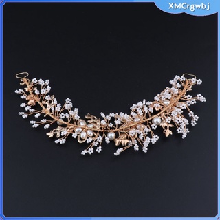 joyería de novia diadema diadema flor diamantes de imitación perlas