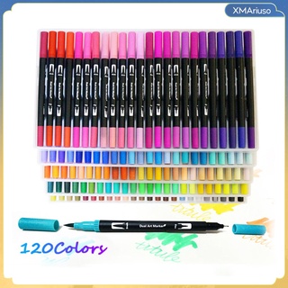 120 colores premium pinceles de pintura plumas de arte rotulador bolígrafos dibujo diario