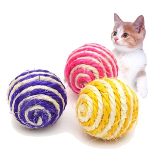 [Weteasd] gato mascota Sisal cuerda tejido bola Teaser juego de masticar sonaja Scratch Catch juguete (5)