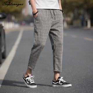 hombres verano tobillo longitud lino pantalones jogger (1)