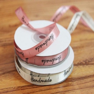 palabra hecha a mano cinta de satén regalo envoltura etiqueta de costura
