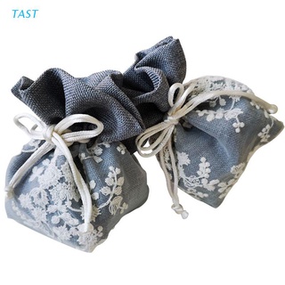 Tast cordón bolsa de almacenamiento bolsa organizador de joyería bordado Floral cuerda elástica paquete de cuerda collar pulsera anillo bolsas