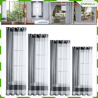 [eninalu] Cortina transparente gris al aire libre paneles de cortina ojales superior porche Patio cortina transparente ventana cortina cortina Pergola piscina privacidad a prueba de sol (1)