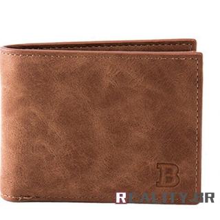 cartera pequeña de cuero con tres pliegues/portamonedas/porta tarjetas para hombre/cartera para regalo