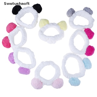 [sweu] lindo panda oreja suave diadema envoltura banda para el cabello para lavar la cara ducha spa máscara bfd (1)