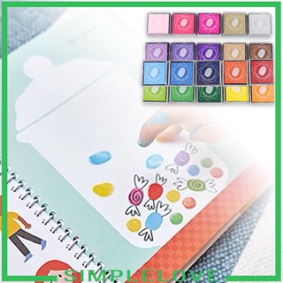 [SIMPLELOVE] Almohadilla de tinta sellos no tóxicos DIY dedo lavable almohadillas de tinta para niños sellos de goma