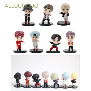 ALLUCOCOO 7Pcs/Set Figurine Toy Gift Bangtan Boys Groups BTS Anime Figurine A.R.M.Y PVC Model TOP Group Idol Doll Decor TinyTAN Mini Figure