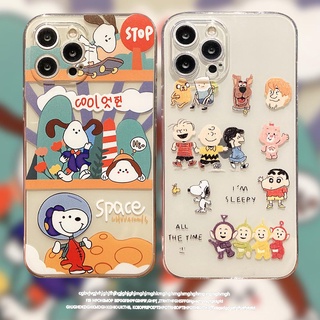 Cute Design Case for iPhone13 Mini iPhone 13 12 11 Pro XS MAX XR 7 8 6 6S Plus Case Clear with Cartoon Design Soft&Flexible Transparent Bumper Shockproof Protective Cover