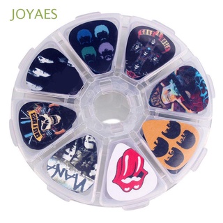 JOYAES 50pcs Rock Band 1 Box Mix Plectrums Guitar Picks with Clear Makeup Case Cartoon Guitar Accessories Practical Guitar Paddle