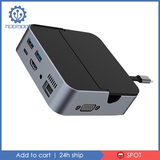 [koo2-9] Adaptador USB tipo C a HDMI VGA 9 en 1 Hub multifuncional para imágenes claras