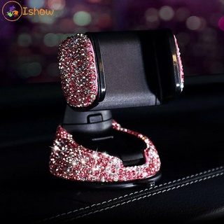 Soporte de teléfono Bling Clip de coche cristal Interior de montaje de plástico diamantes de imitación