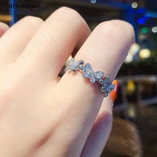 [drinka] anillo de mariposa mujer diamantes de imitación cristal índice dedo abierto anillo mujer joyería 471cl