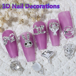 Fatiervice De aleación De plata 3d De perlas De uñas con estilo Para decoración De uñas Diy