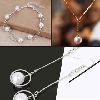 wil perlas perlas con agujeros blanco marfil abs plástico suelto kit de cuentas para bricolaje joyería