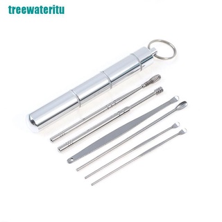 【ITU】6Pcs Stainless Steel Spiral Ear Pick Spoon Ear Wax Removal Cleaner Tools