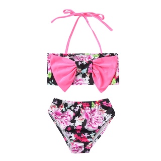 baby baby kids kids arco floral print vest swimwear traje de baño bikini outfits (2)