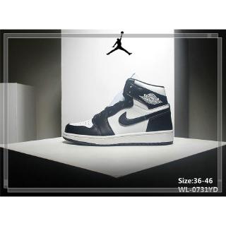 Nike Air Jordan AJ1 Nike zapatos de baloncesto Nike deporte zapatos Kasut Nike Unisex zapatos negro blanco·