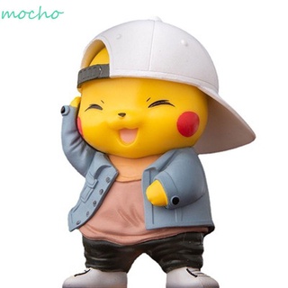 MOCHO Coche Decoración Pokemon Figura Colección Anime Pikachu De Acción 8cm Cosplay Modelo De Juguetes PVC Para Niños Ropa De Mezclilla