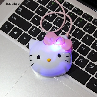 isdeiqsu 3D Hello Kitty Ratón Con Cable USB 2.0 Pro Gaming Óptico Ratones Para PC Rosa CL