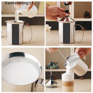 tiantaiming: espumador manual de leche (400/800 ml, acero inoxidable, capuchino, espuma de leche, espuma de leche [cl] (8)