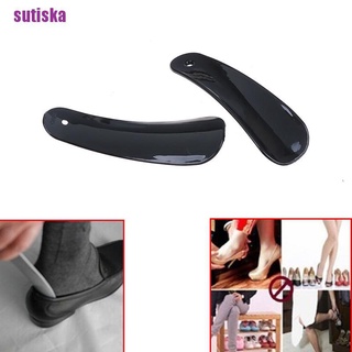 sutiska 2 piezas de 11 cm de plástico negro zapatero cuernos cuchara zapatos accesorios FSA (1)