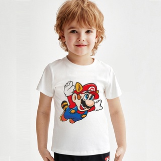 Verano Super Mario T-shirt Mario T-shirt masculino de manga corta masculino y femenino estudiante juego de ropa periférica de media manga camisa