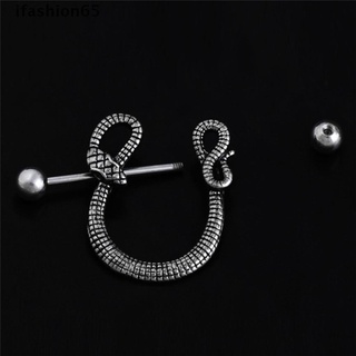 Ifashion65 14G Stainless Steel Snake Bar Barbell Nipple Ring Body Piercing Jewelry CL