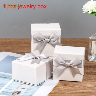 EVAN1 Hot Sale Jewelry Boxes Romantic Gift Boxes Jewelry Packing White 7*7*4.5cm Bowknot Rings Case 1pcs Display Paper box/Multicolor