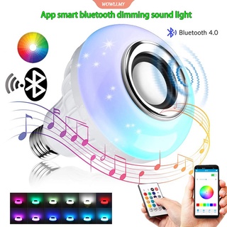 12W RGBW E27 Música RGB Bombilla de luz que cambia de color Altavoz Bluetooth Bombilla decorativa multicolor con control remoto para fiesta en casa | xueli |