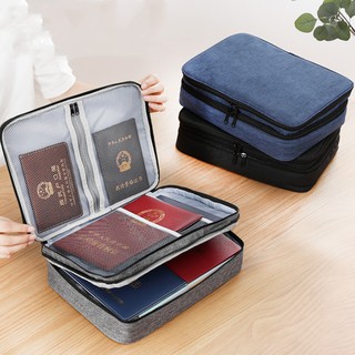 Multifuncional viaje tres capas bolsas de almacenamiento bolsa de pasaporte
