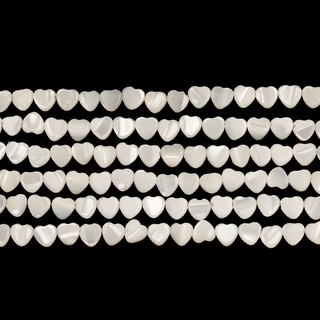 6Mm forma de corazón blanco Natural madre de Shell cuentas de perlas para la fabricación de joyas de piedra suelta cuentas de bricolaje anillo collar