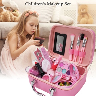 Juego De maquillaje Para niños/juego De Cosméticos lavables belleza con bolsa De Cosméticos Para niñas Princesa regalo De cumpleaños #Ele