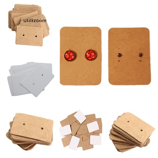 Utilizoom 100pcs Professional Type Earring Ear Studs Holder Display Hang Kraft Cards Paper hot sell